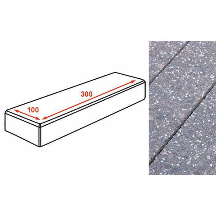 Плитка тротуарная Готика Granite FINERRO, паркет, Ильменит 300x100x80 мм